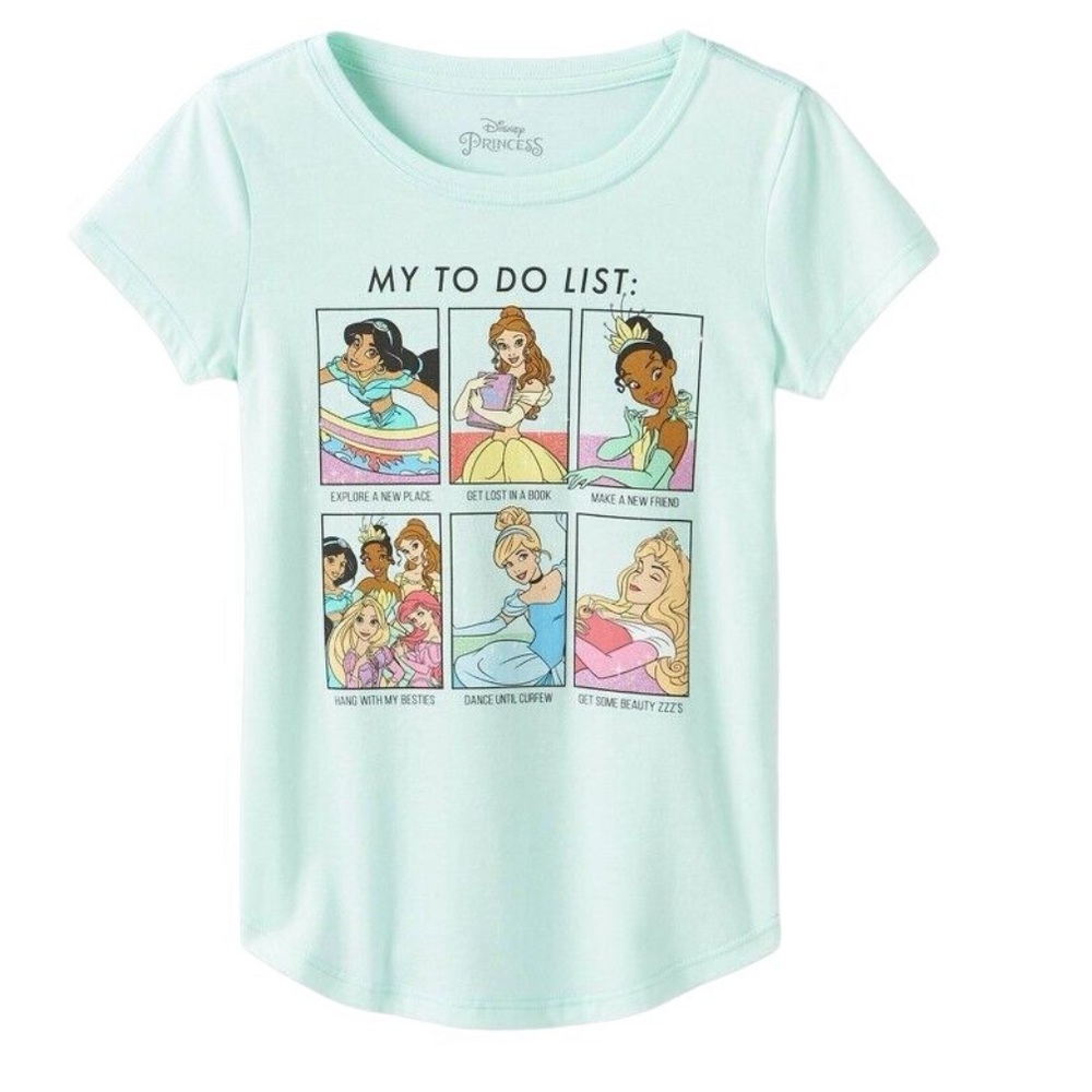 Disney Princess My To Do List Short Sleeve Graphic T-Shirt Green